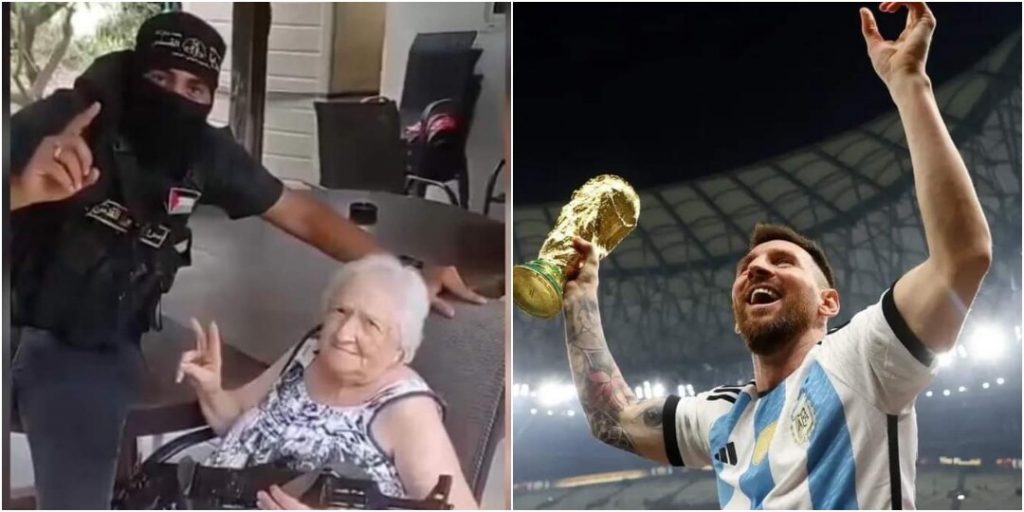Lionel Messi Saves a 90 Years Old Grandma from Hamas Lionel Messi Saves a 90 Years Old Grandma from Hamas