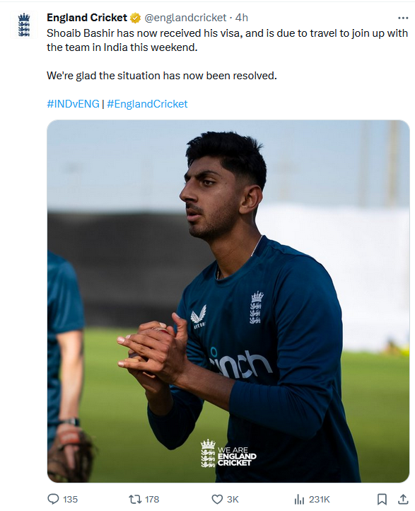 England Spinner Shoaib Bashir Granted Visa, Set for India England Spinner Shoaib Bashir Granted Visa, Set for India