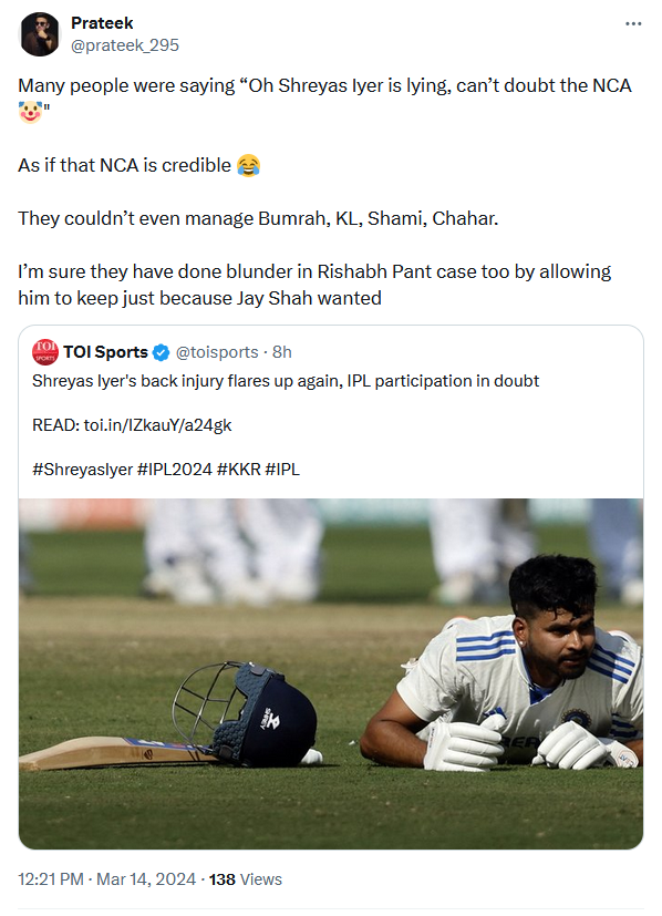 Fans Criticize BCCI as Shreyas Iyer’s Back Injury Flares Up  