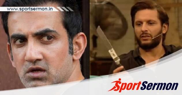Shahid Afridi picks knife for Gautam Gambhir in a TV show  