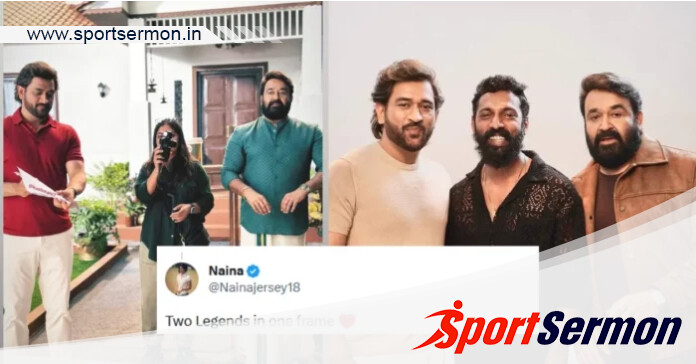 MS Dhoni Joins Superstar Mohanlal For Ad Shoot  