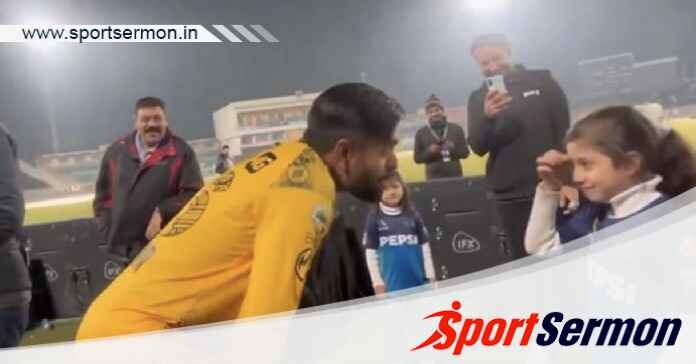 PSL 2024: Babar Azam's cute meet with Rizwan's daughter  