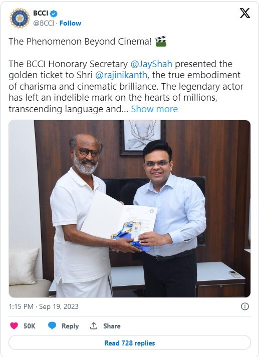Superstar Rajinikanth To Grace ICC Cricket World Cup 2023 Superstar Rajinikanth To Grace ICC Cricket World Cup 2023