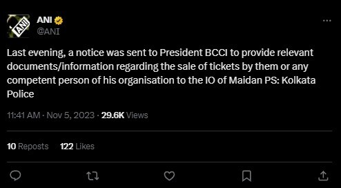 BCCI Gets Notice From Over Info On IND vs SA Ticket Sales BCCI Gets Notice From Over Info On IND vs SA Ticket Sales