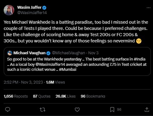 Michael And Wasim Jaffer's Hilarious Social Media Banter Michael And Wasim Jaffer's Hilarious Social Media Banter