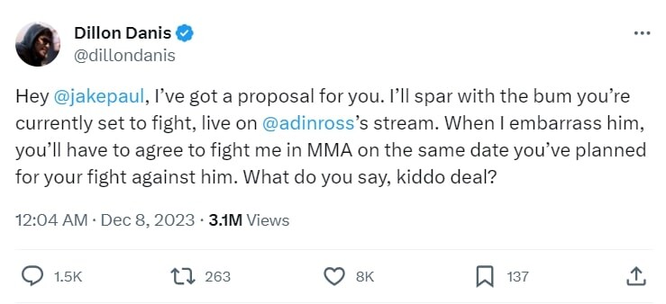 Dillon Danis makes an offer to Jake ahead of his fight Dillon Danis makes an offer to Jake ahead of his fight