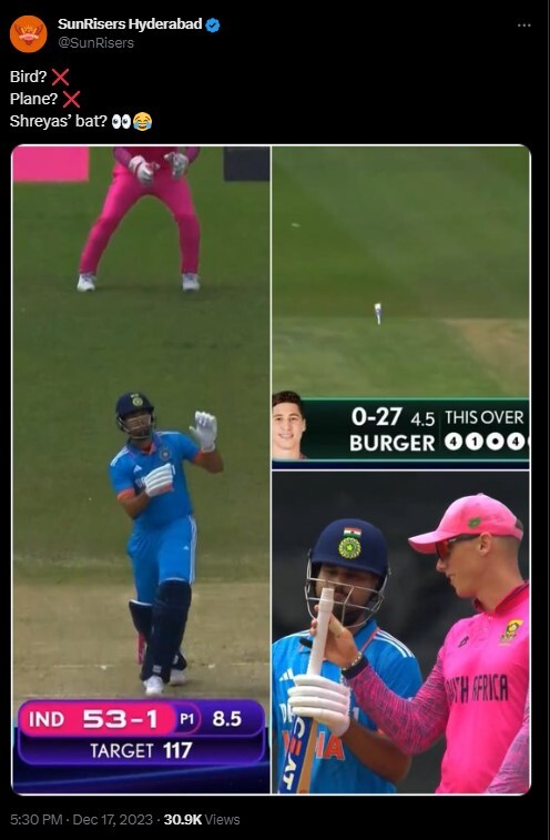 Meme Fest Begins As Shreyas Iyer' Bat Goes Flying Meme Fest Begins As Shreyas Iyer' Bat Goes Flying