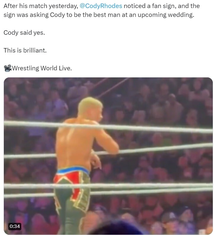 Cody Rhodes Agrees To Big Request From Fan At Live Event  