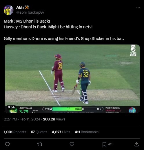 Adam Gilchrist Responds On MS Dhoni's New Bat Sticker Adam Gilchrist Responds On MS Dhoni's New Bat Sticker