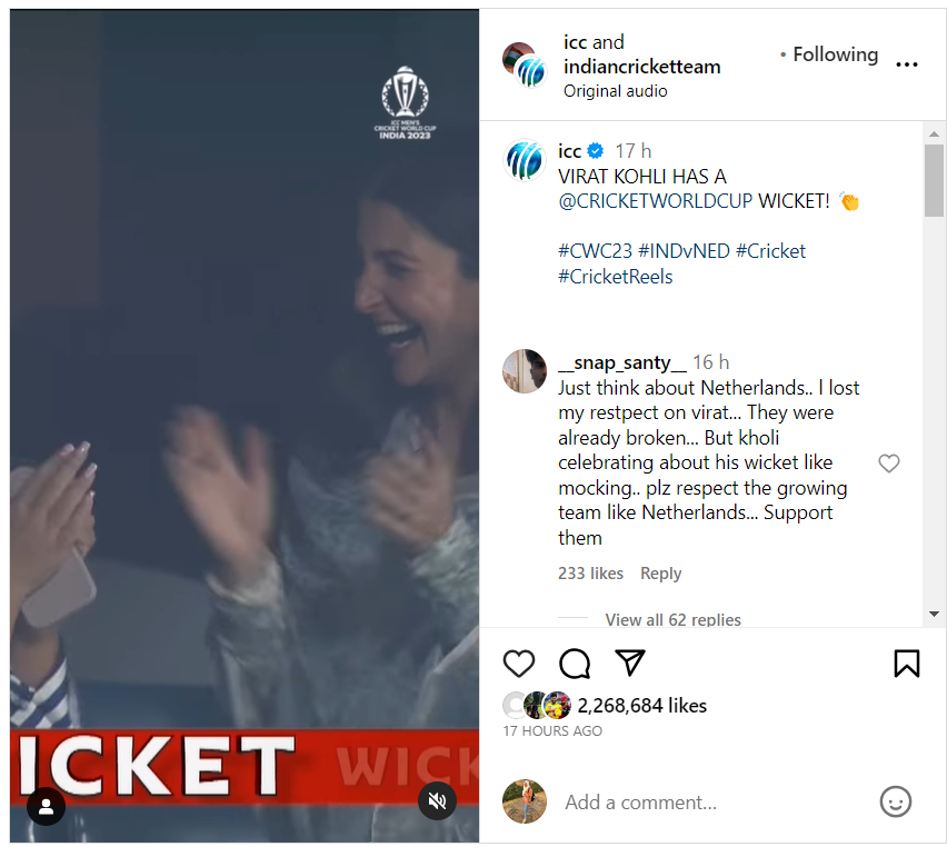 Kohli Ends 9-Year Wicket Drought; Anushka's Viral Reaction  