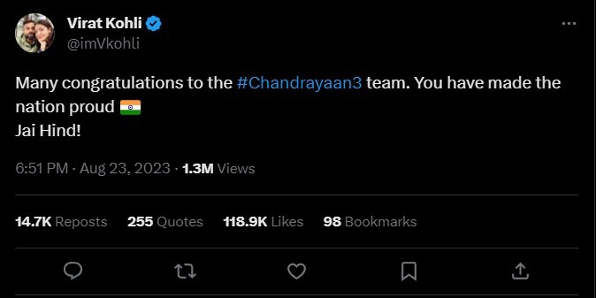Indian Players Celebrates Chandrayaan 3 Successful Landing Indian Players Celebrates Chandrayaan 3 Successful Landing