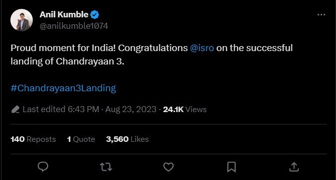 Indian Players Celebrates Chandrayaan 3 Successful Landing Indian Players Celebrates Chandrayaan 3 Successful Landing