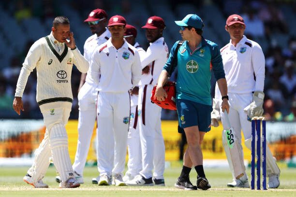 Usman Khawaja Doubtful for Second Test After Blow to Jaw Usman Khawaja Doubtful for Second Test After Blow to Jaw