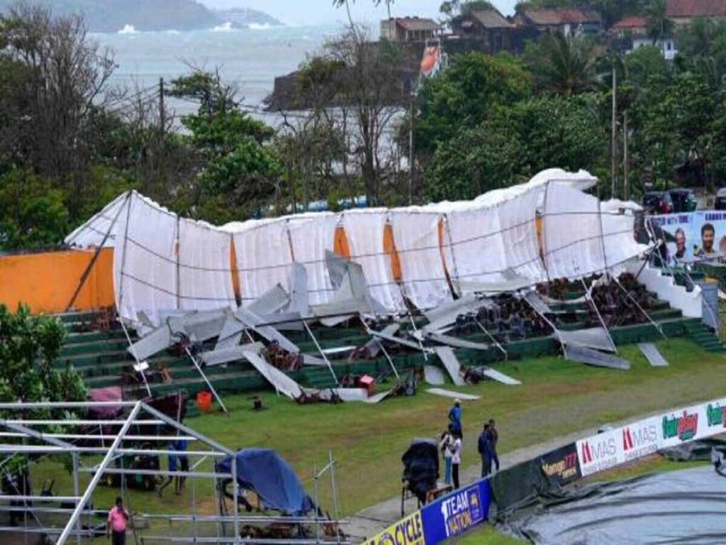 Fans Ask Safety After WC Hoardings Fall Amid AUS vs SL Tie  