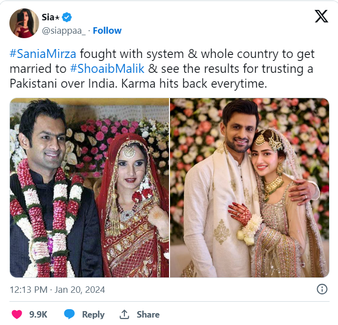 Fans reacts as Shoaib Malik marries Sana Javed  