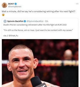 Jon Jones expresses shock at Dustin Poirier's retirement remarks Jon Jones expresses shock at Dustin Poirier's retirement remarks