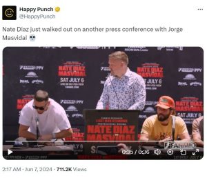 Diaz vs. Masvidal boxing match press conference breaks into a brawl Diaz vs. Masvidal boxing match press conference breaks into a brawl