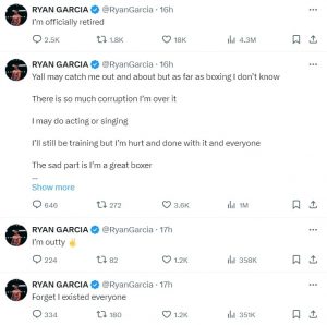 Ryan Garcia claims to officially retire from boxing after failing drug test  