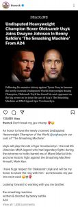 Oleksandr Usyk joins The Rock in the cast of 'The Smashing Machine'  