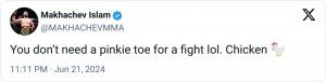 Sorry Conor McGregor Gets Called a 'Chicken' by Islam Makhachev  