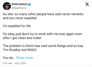 Ryan Garcia Behaves in Split Personality After Having Tumultuous Times  