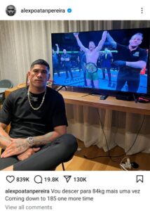 Alex Pereira announces return to middleweight following Dricus Du Plessis' win  