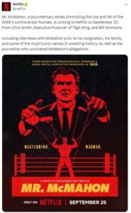 Netflix announces documentary series on former WWE chairman Vince McMahon  