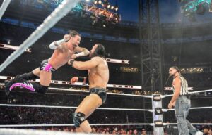Drew McIntyre takes shots at CM Punk with Simone Biles meme Drew McIntyre takes shots at CM Punk with Simone Biles meme