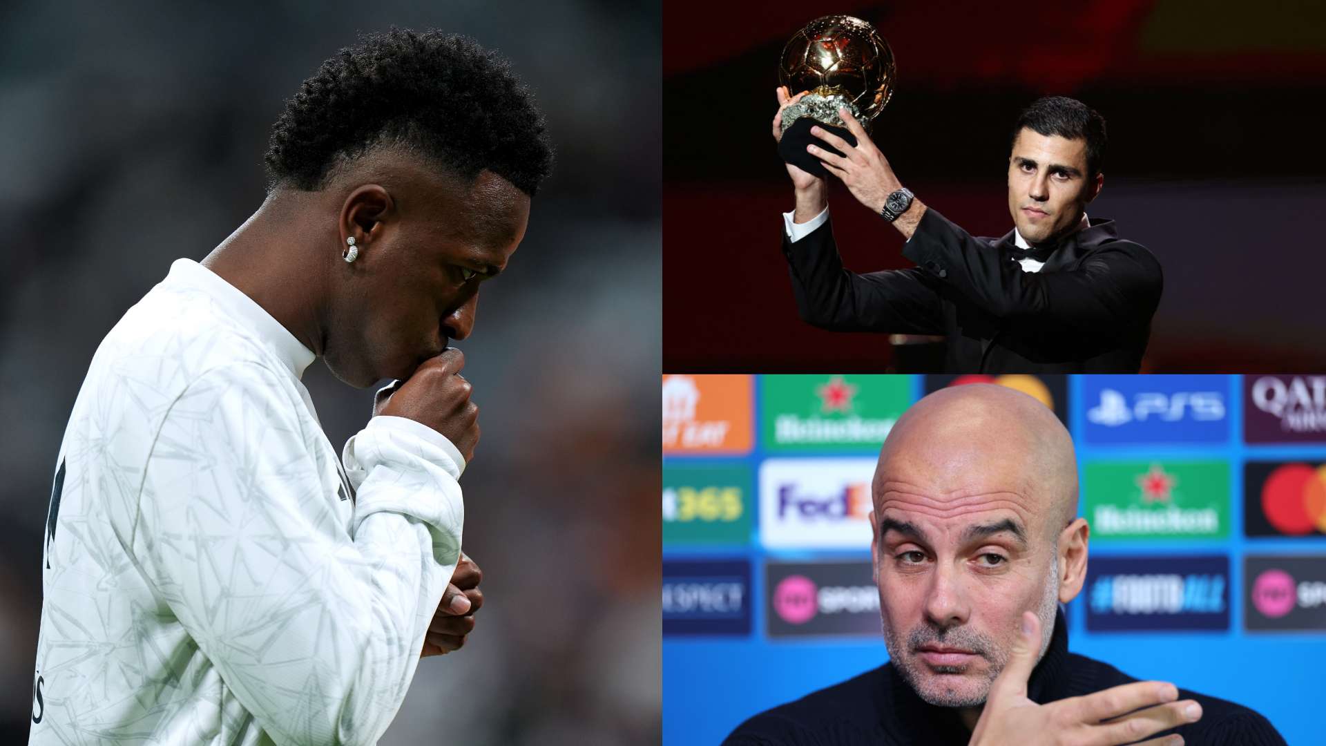 Pep admits Vini Jr 'maybe' should have won Ballon d'Or over Rodri  