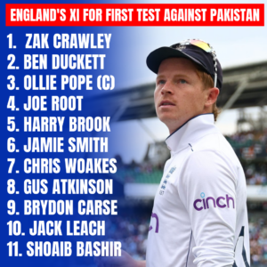 Ollie Pope to Captain England Against Pakistan, Carse to Debut  