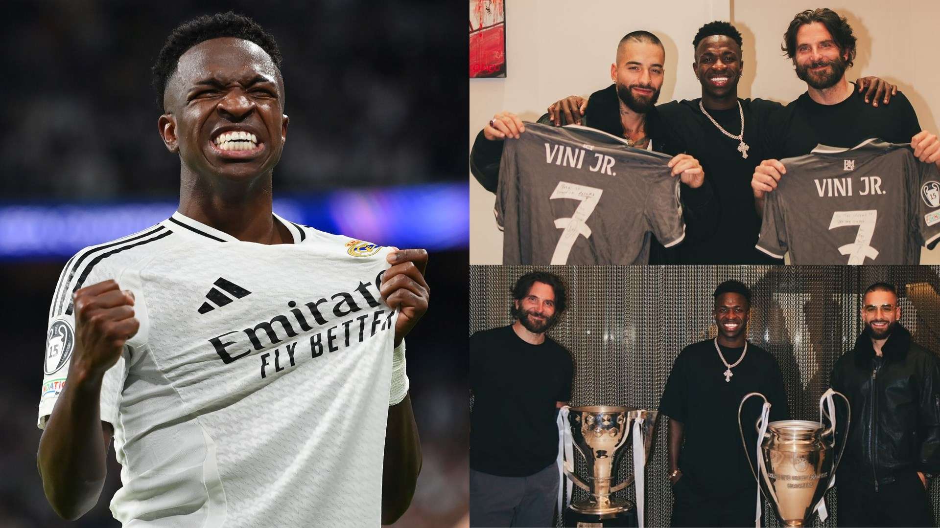 Vini Jr welcomes Bradley Cooper & Maluma to his home for dinner  