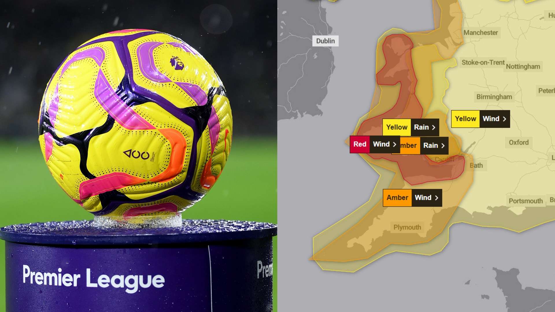 Which Premier League & EFL games are affected by Storm Darragh?  