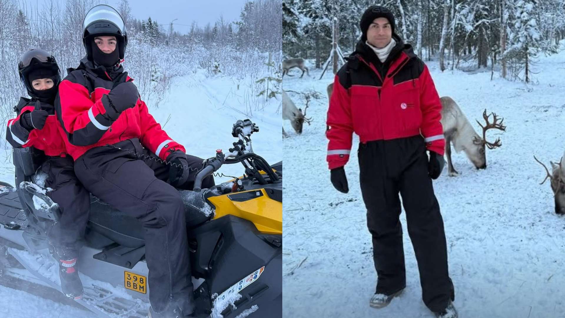 Ronaldo at the North Pole! Snow mobiles & reindeers for CR7  