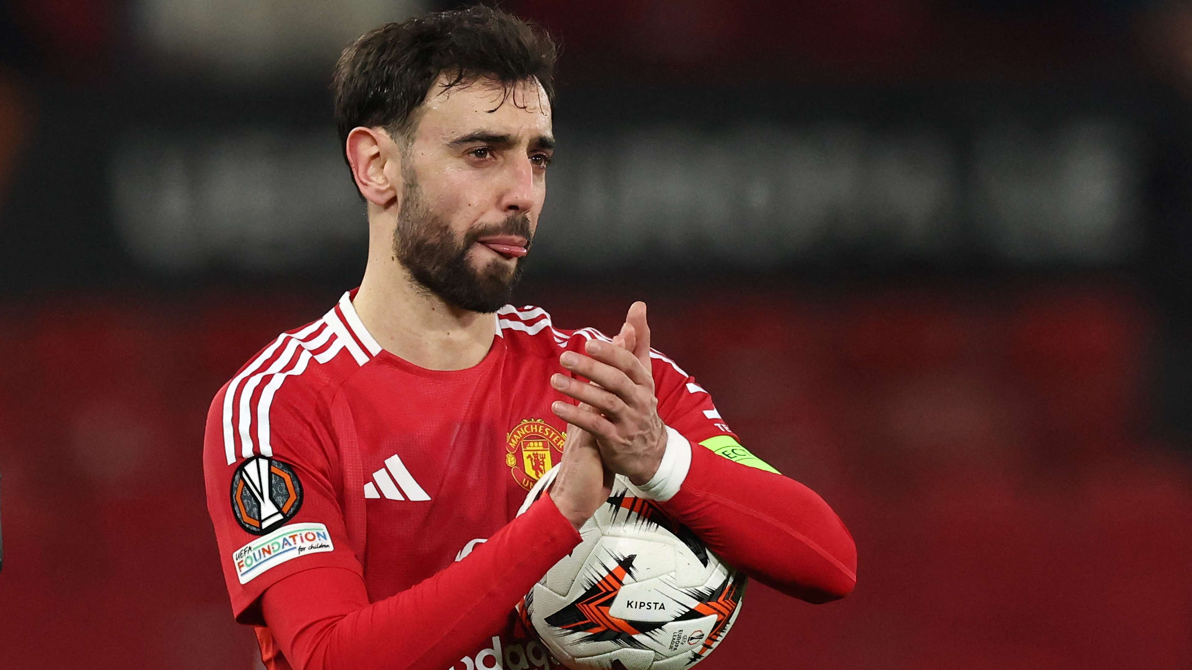 Bruno signs off on Man Utd's first-ever ‘tifo’ banner to be unveiled vs Lyon  