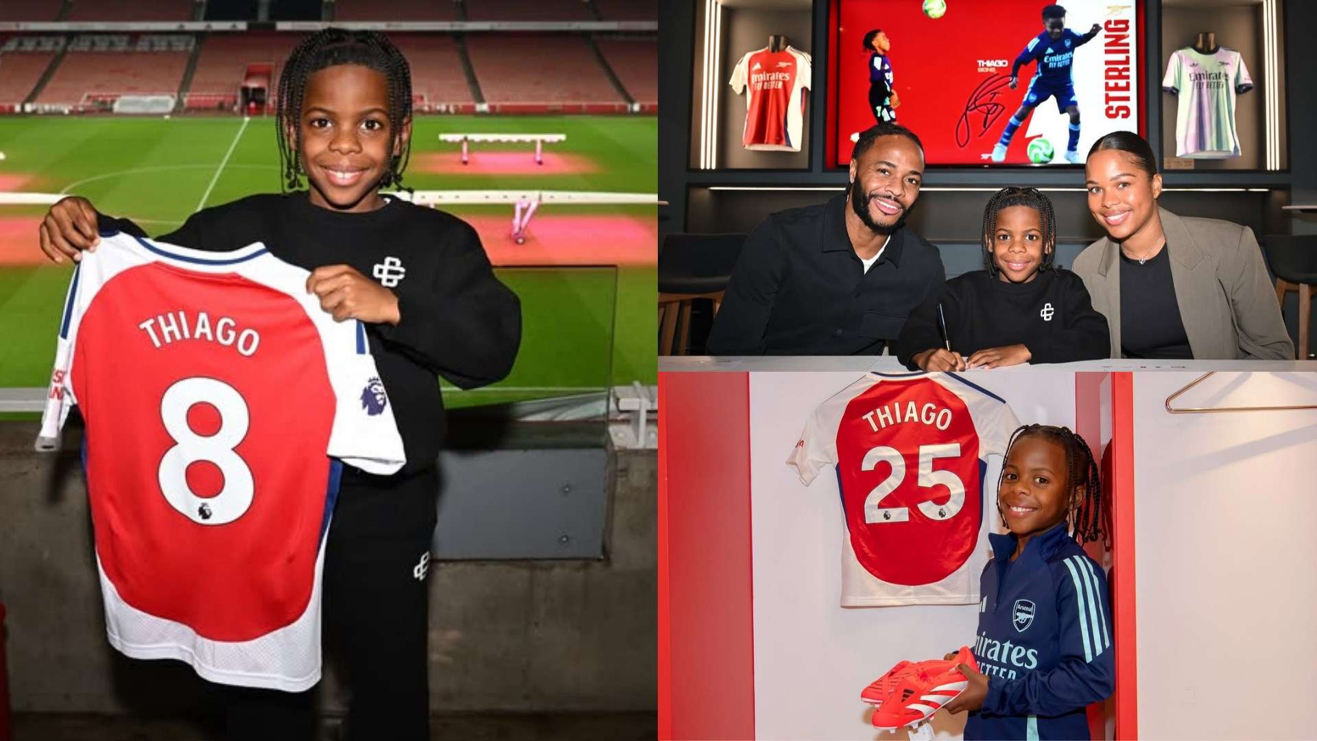 Sterling's 8-year-old son Thiago signs for Arsenal's academy  