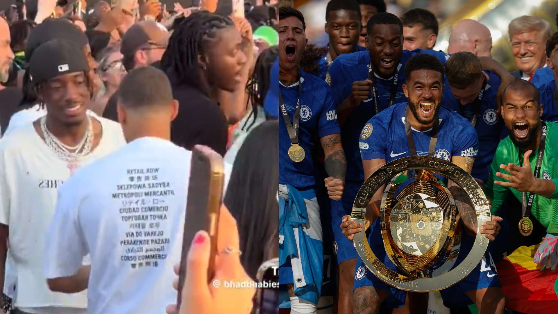 Madueke spotted partying at Wireless Festival in London with Sancho  