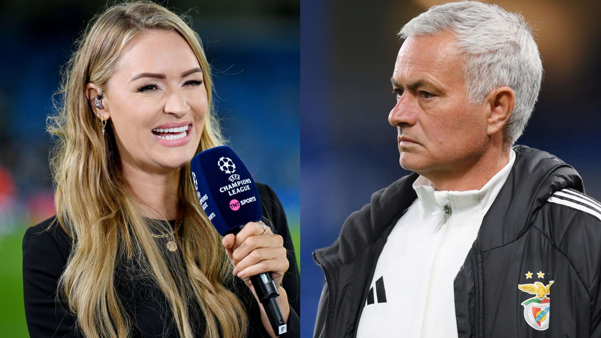Woods reacts to being 'pied' by Mourinho on live TV  