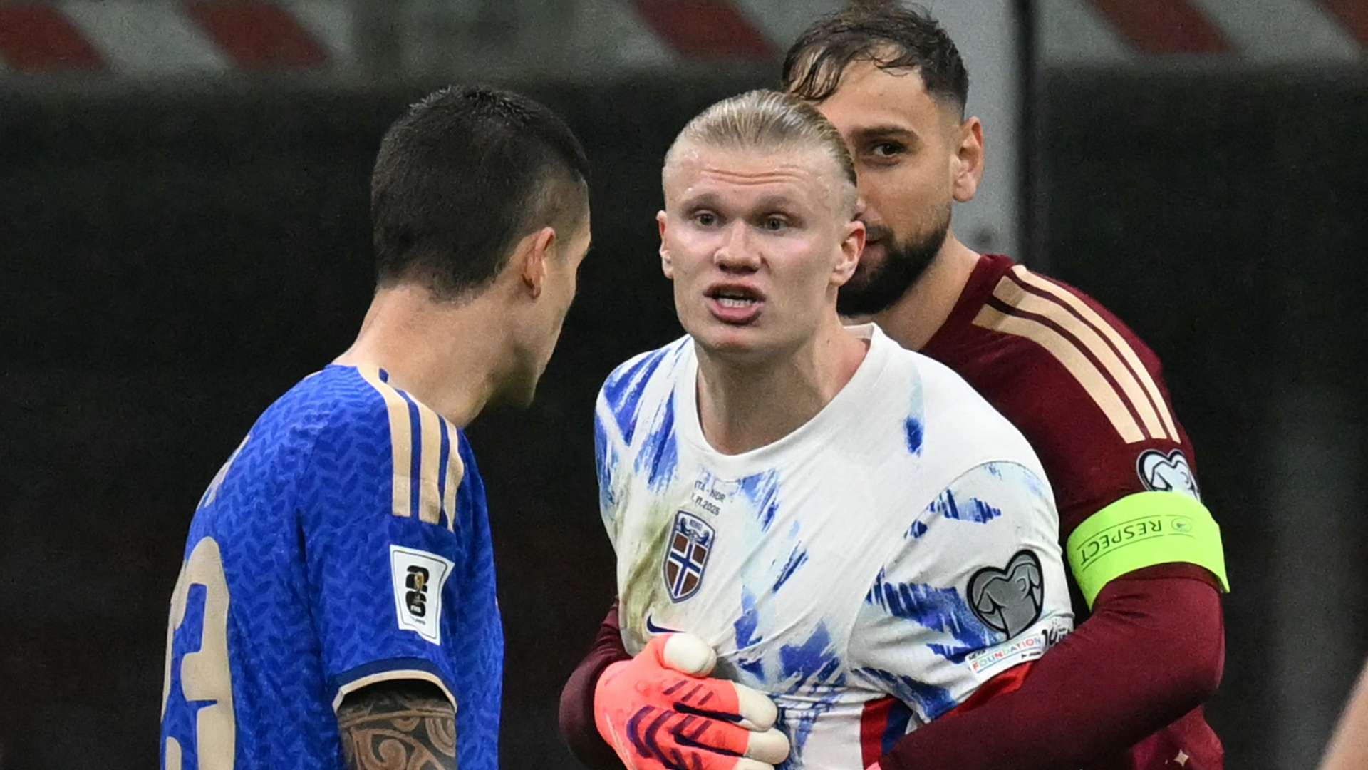 Why Haaland had to be held back by Donnarumma during Italy row  