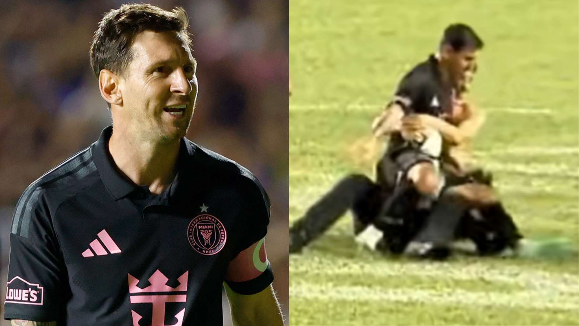 📽️ | Messi tackled by pitch invader during chaotic friendly  