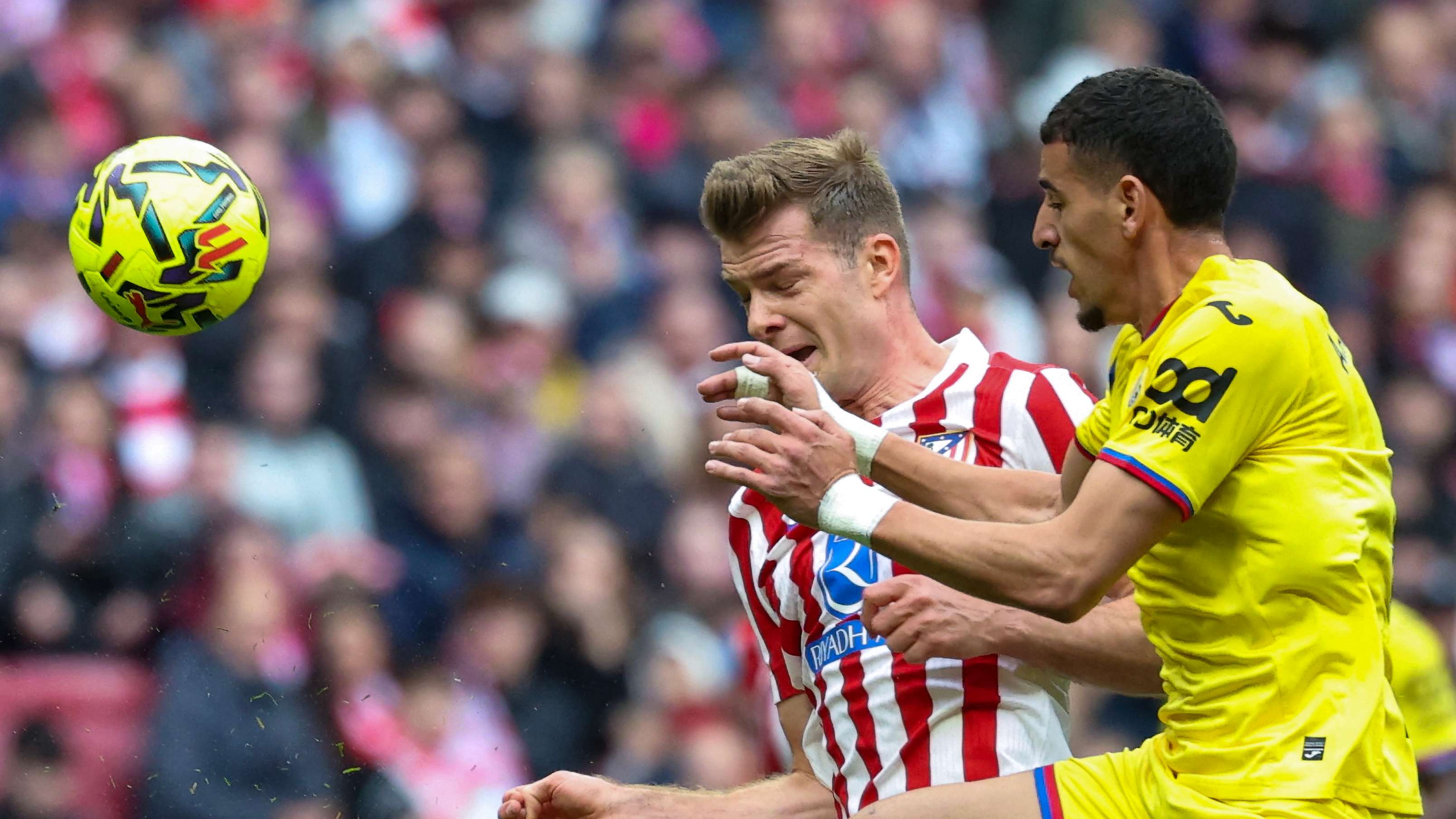 Absurd moment in La Liga: Abqar sent off for pinching Sorloth in the groin  