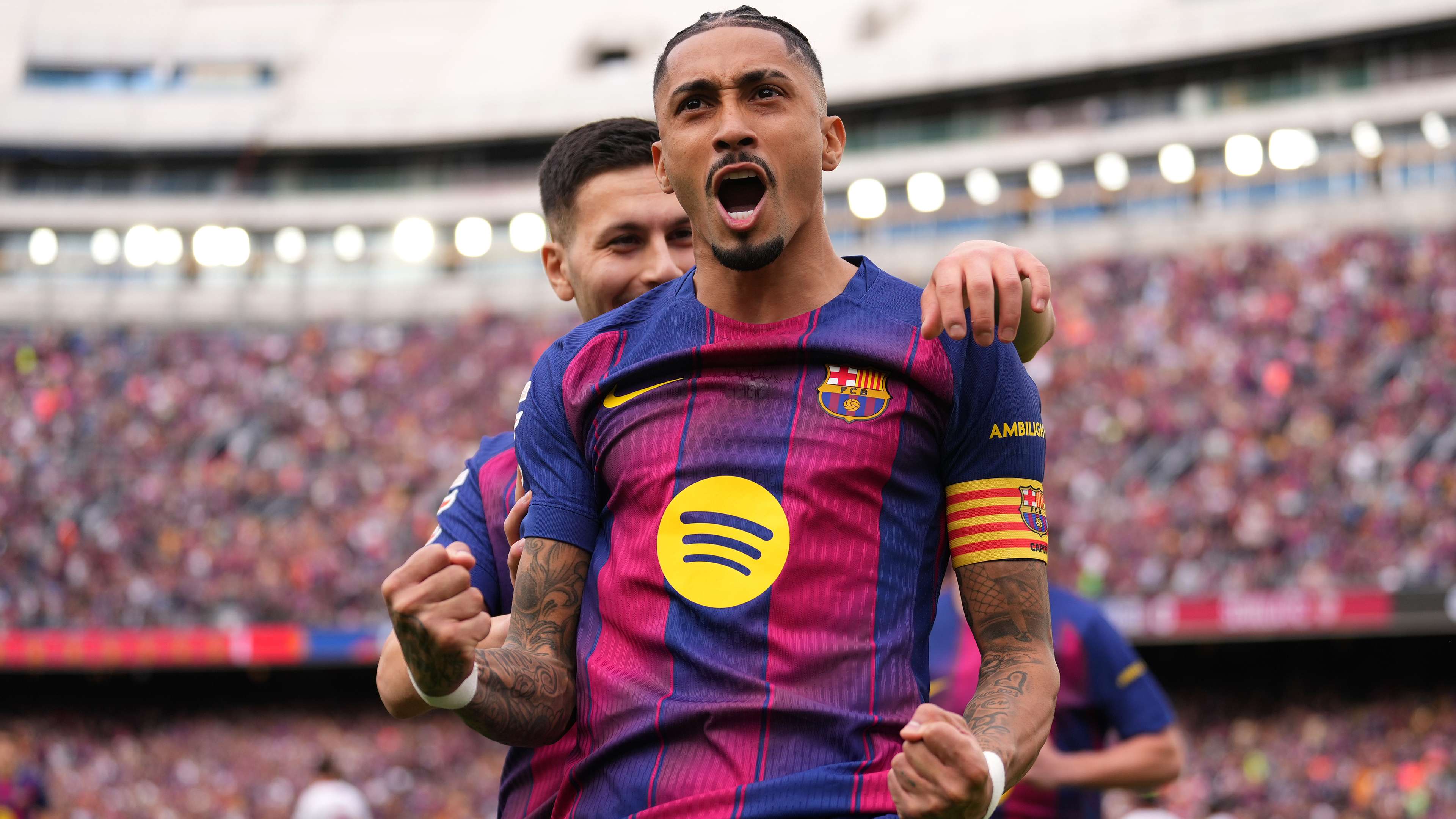 Hat-trick hero Raphinha runs things for five-star Barca  