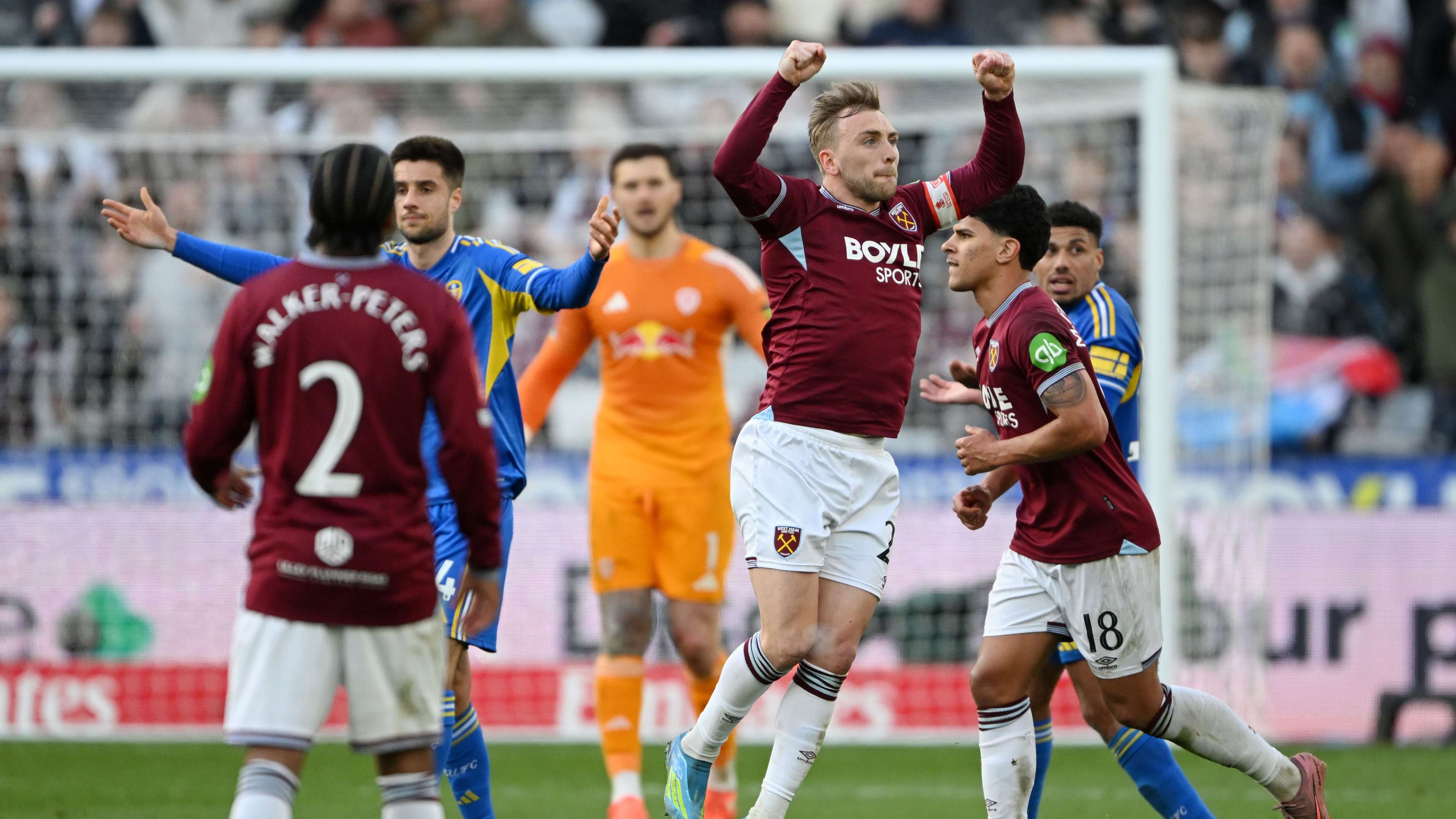 Video: Fans leave, then return... Three dramatic minutes in the West Ham v Leeds match  