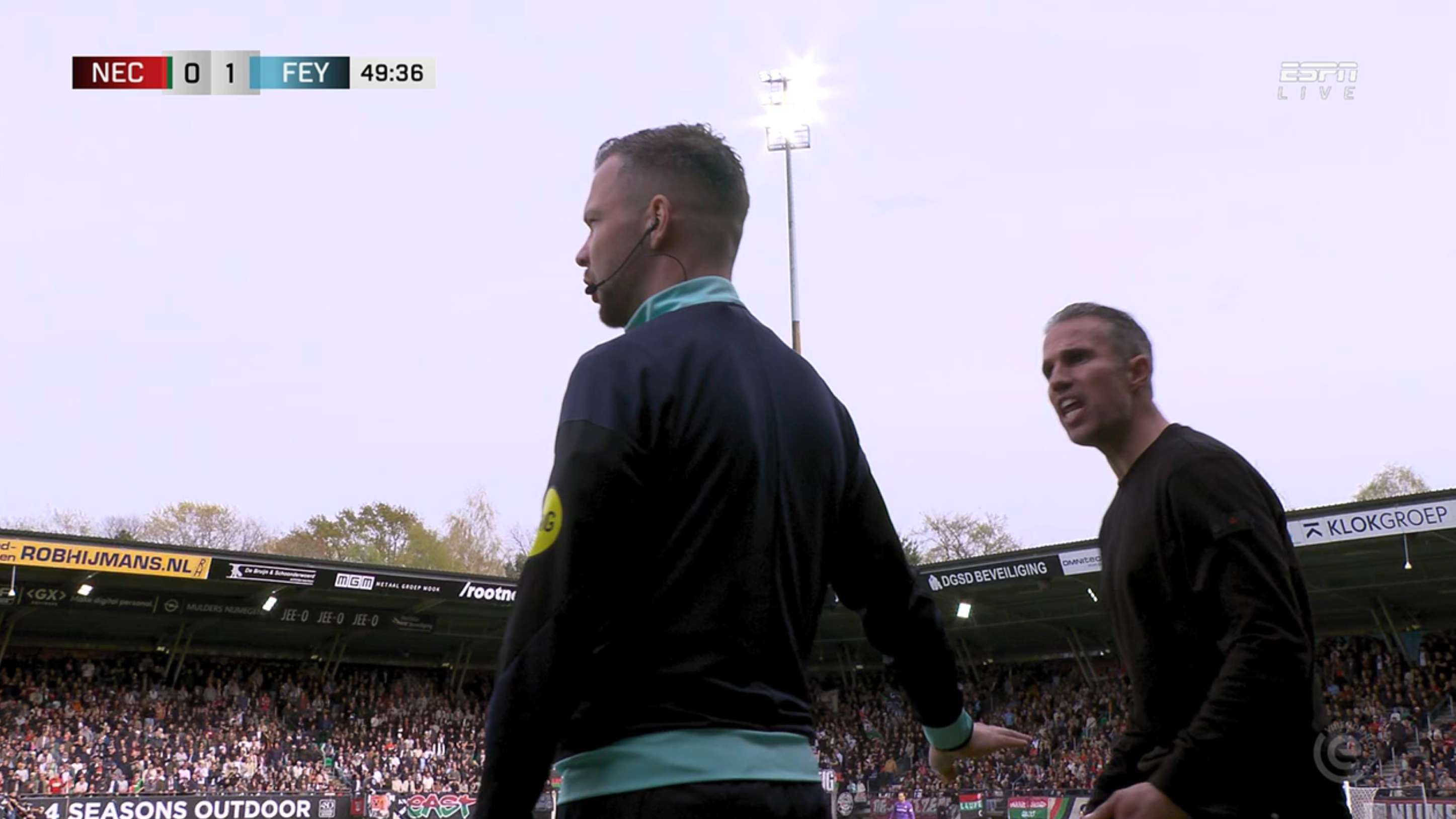 Robin van Persie is furious and can be heard shouting angry words at the camera  