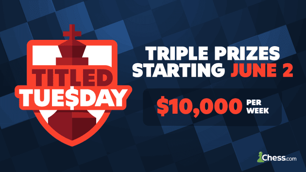 Titled Tuesday Now Bigger Than Ever With $10,000 In Prizes Every Week  