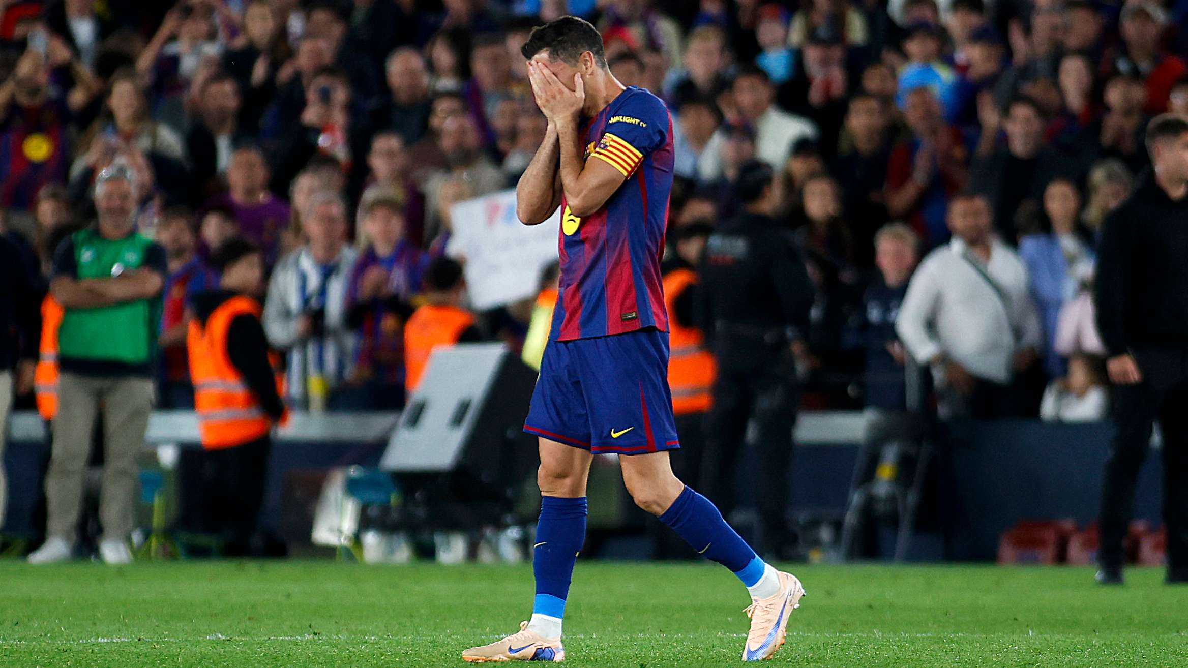Lewandowski moved to tears after final Camp Nou appearance  