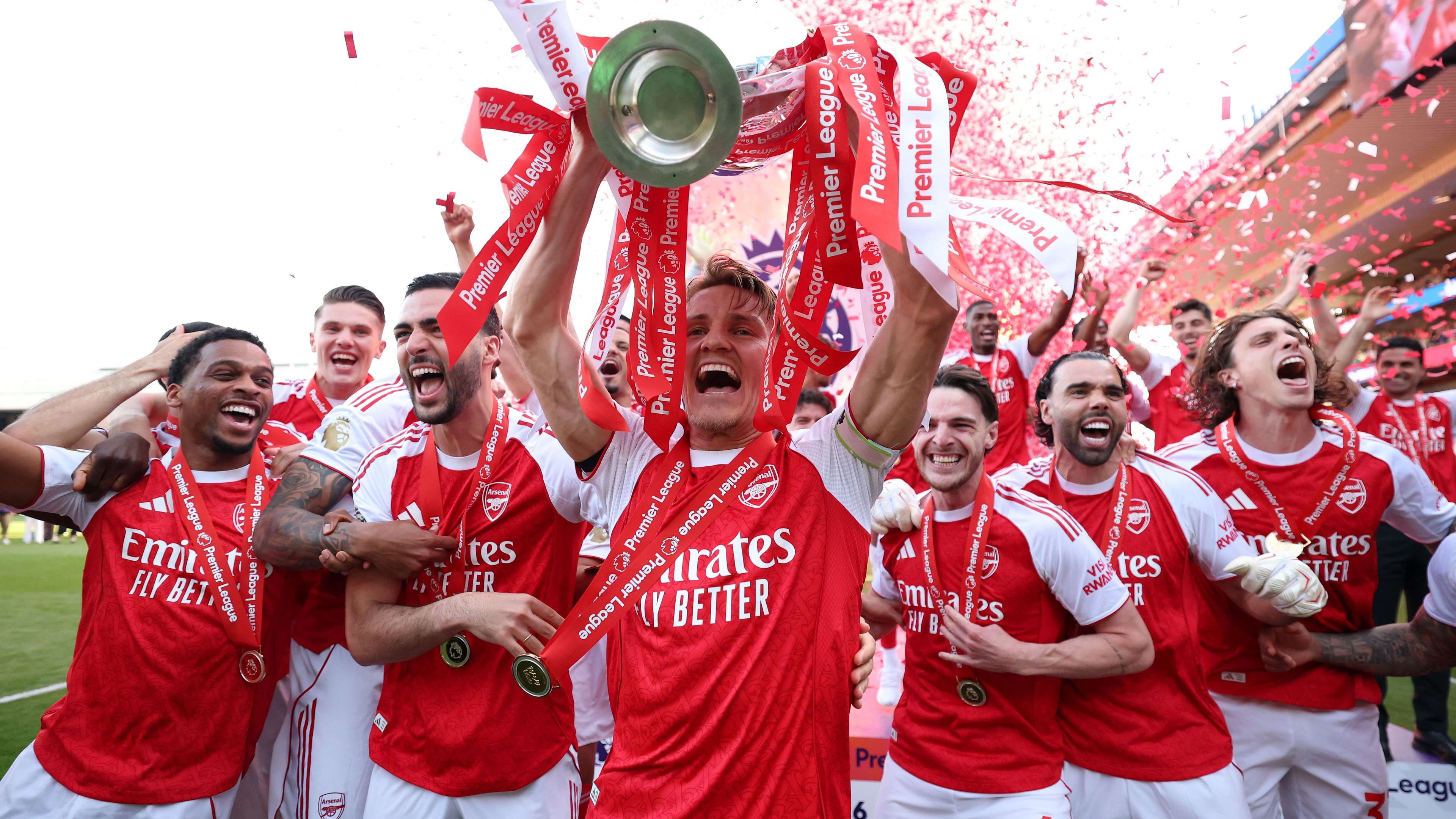 VIDEO: Odegaard lifts PL trophy as Arsenal celebrate first title in 22 years  