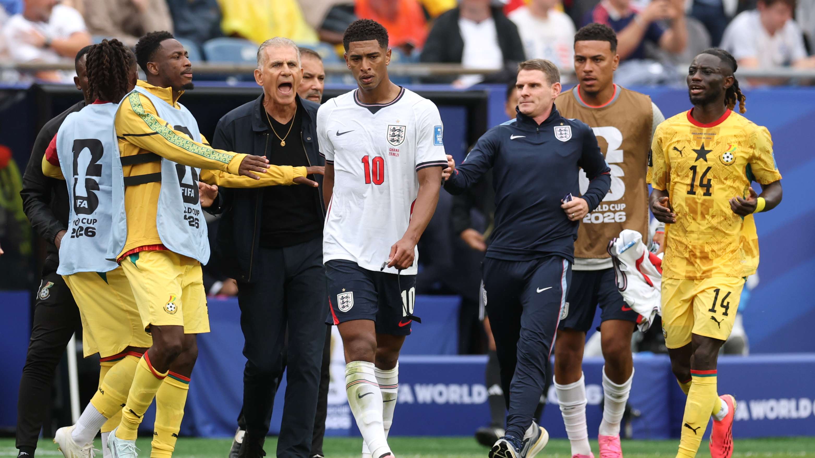Queiroz explains heated Bellingham exchange  