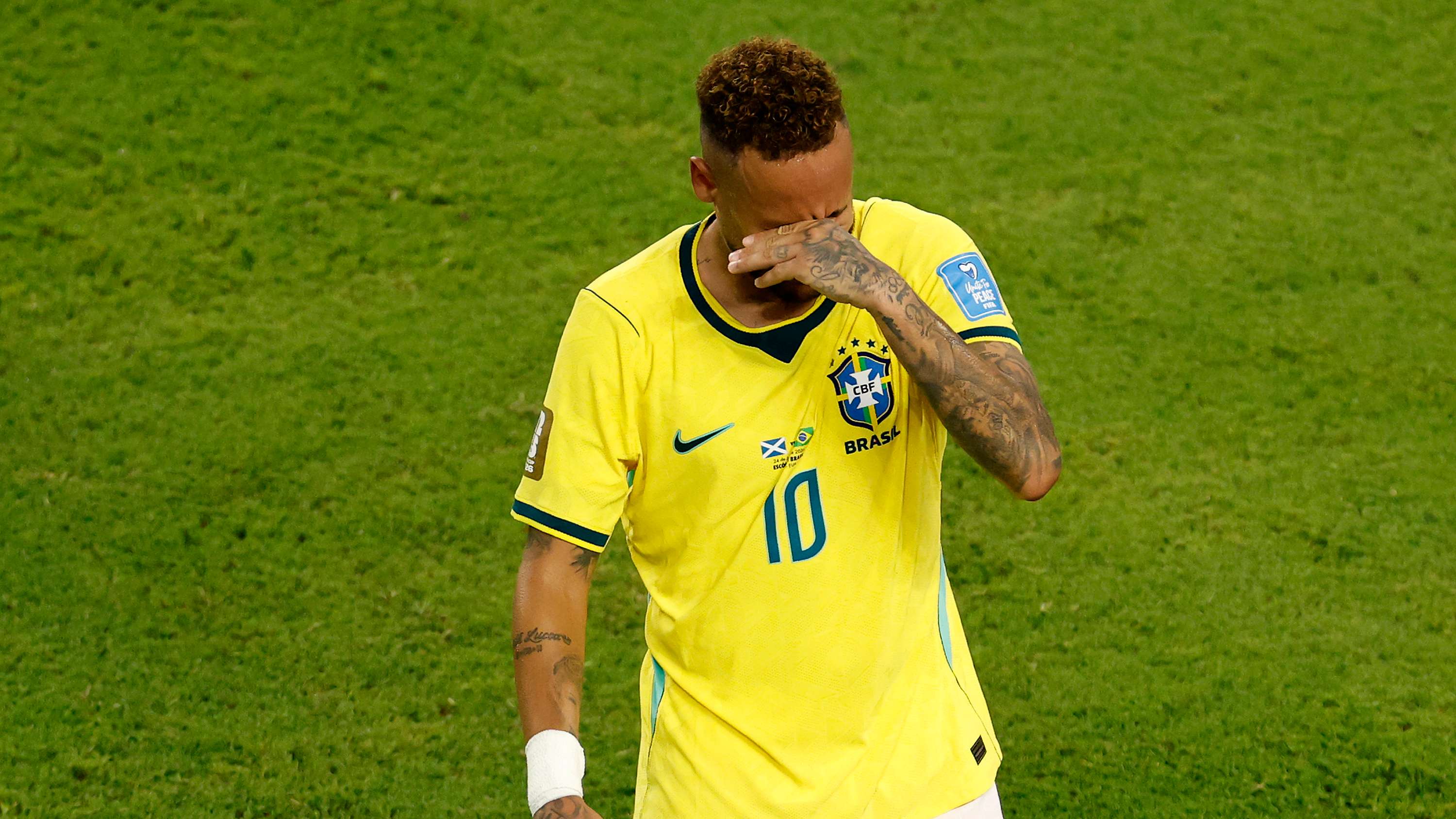 Neymar breaks down in tears after late cameo for Brazil  