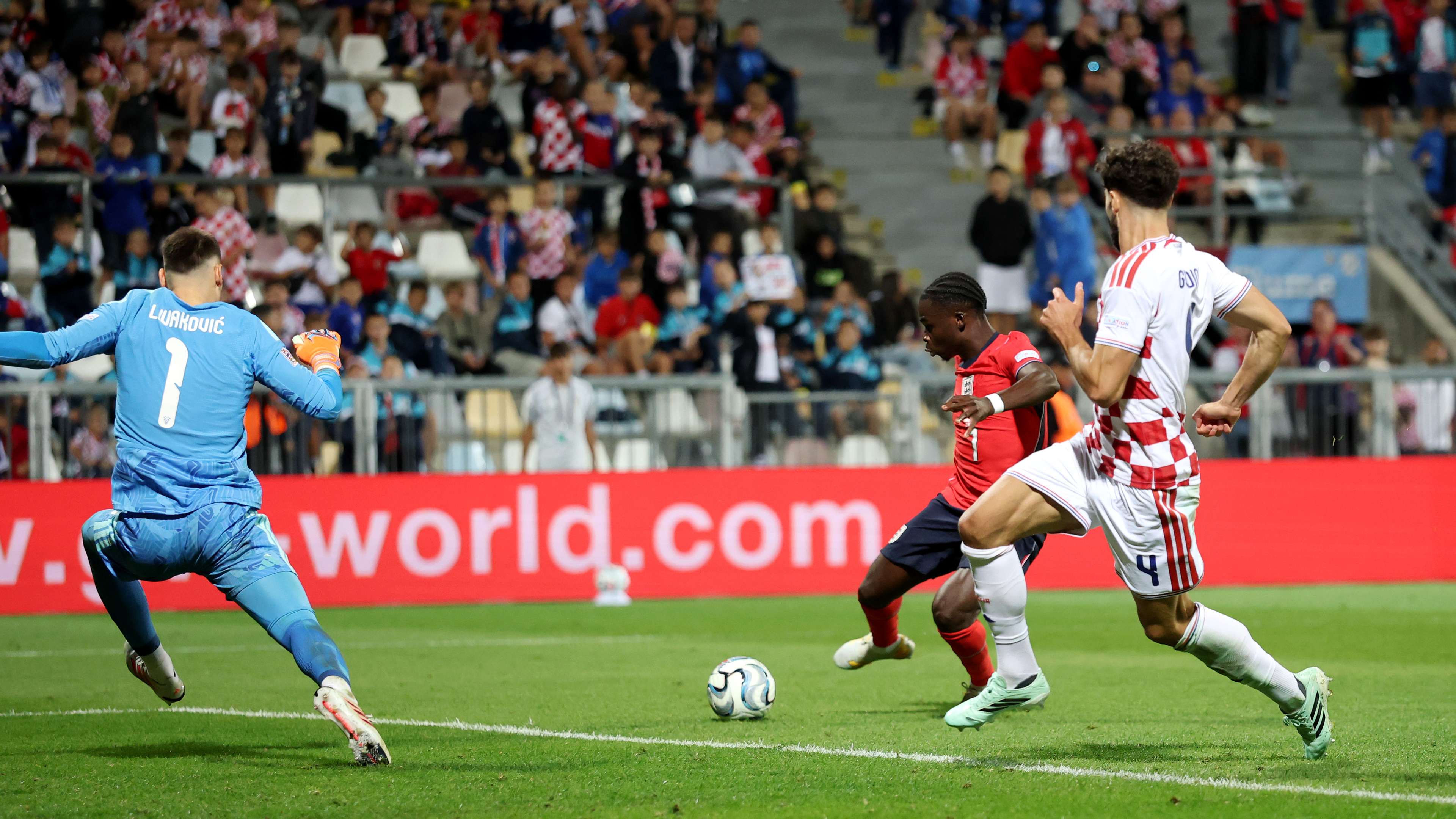 Bukayo Saka reacts as two-goal display helps England crush Croatia  
